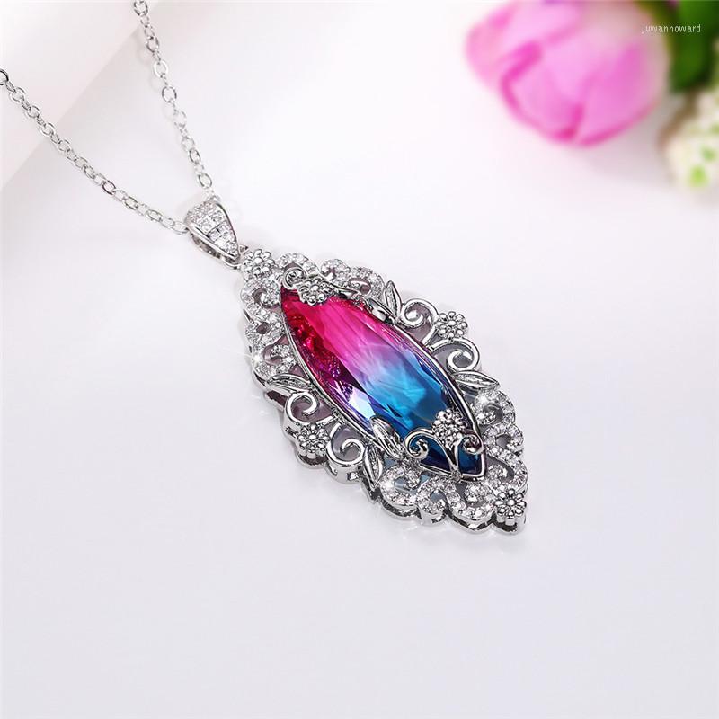 

Pendant Necklaces Huitan Fashion Marquise Cubic Zirconia Necklace For Women Engagement Wedding Accessories Luxury Aesthetic Lady's