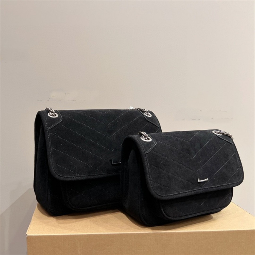 

Designer Bag Women Messenger Vintage Bags Woman Handbags Shoulder Bags Tote Suede Classic Diagonal Stripes Quilted Chains Double Flap Medium Cross Body, Black
