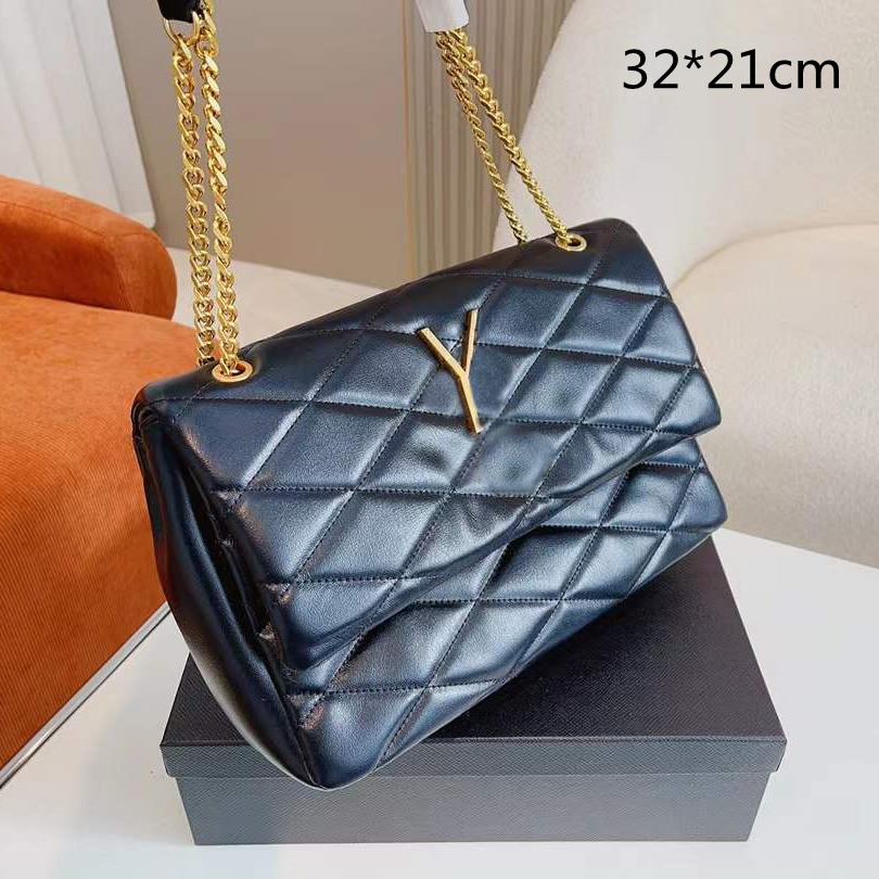 

Luxury Puffer Chain Bags designer bags woman shoulder tote bag handbags lady purses totes pochette fashion Diamond Lattice Medium 5A, Black(y l0g0)