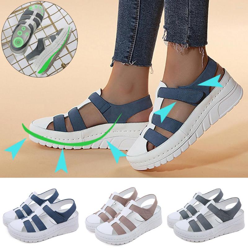

Dress Shoes SAGACE Women Sandals Summer Ladies Comfortable Round Toe Hook- Loop Wedge Hollow Female Soft Sole Beach Casual, Pink