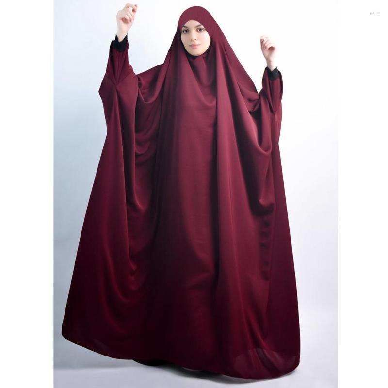 

Ethnic Clothing Wepbel Muslim Abaya Prayer Garment Saudi Arab Long Hijab Islamic Robe Kaftan Full Cover Khimar Jilbab Overhead