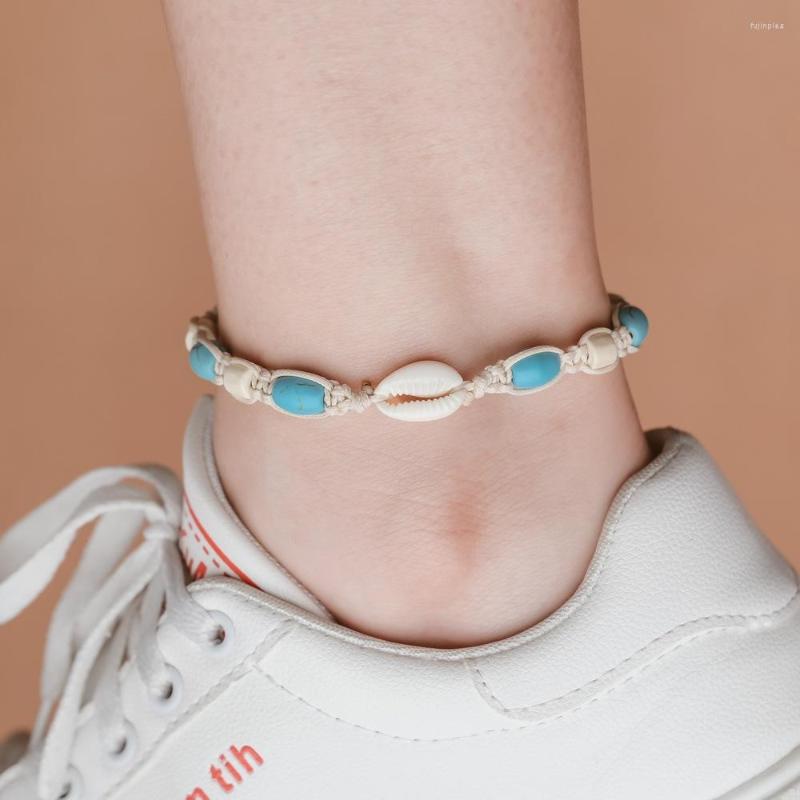 

Anklets Weave Wax Line Pine Stone Anklet Bohemia Shell Bracelet Wholesale 2022