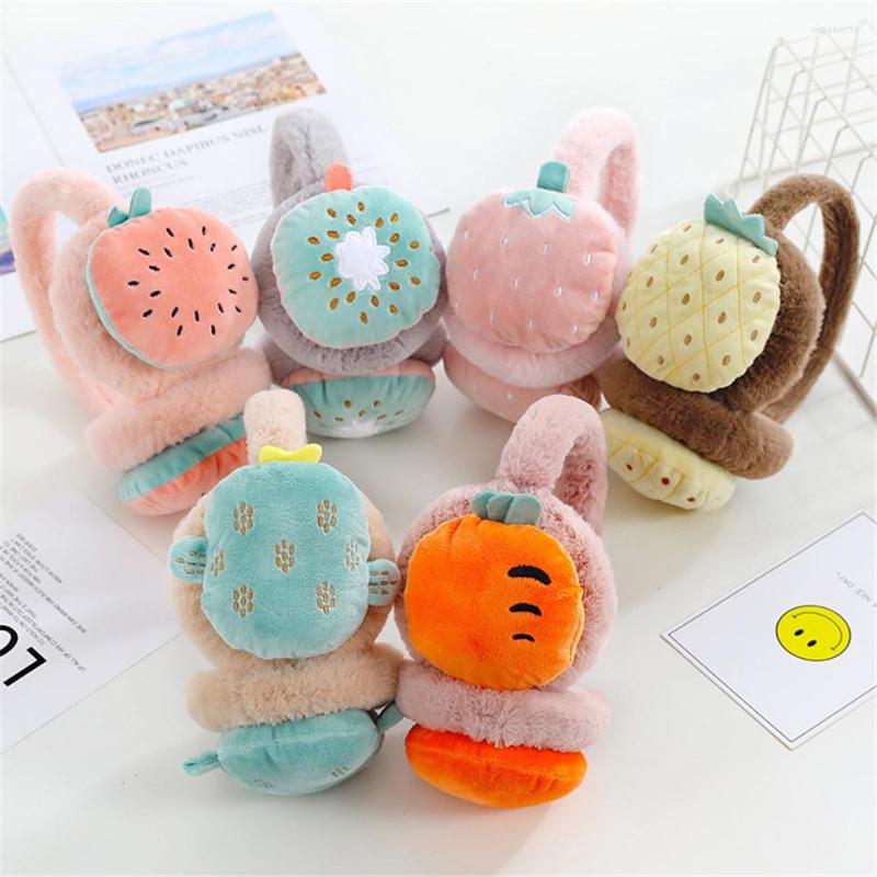 

Berets Cute Fruit Earmuffs For Womens Girls Winter Ear Warm Comfortable Skiing Soft Plush Headband Lovely Headphones Children