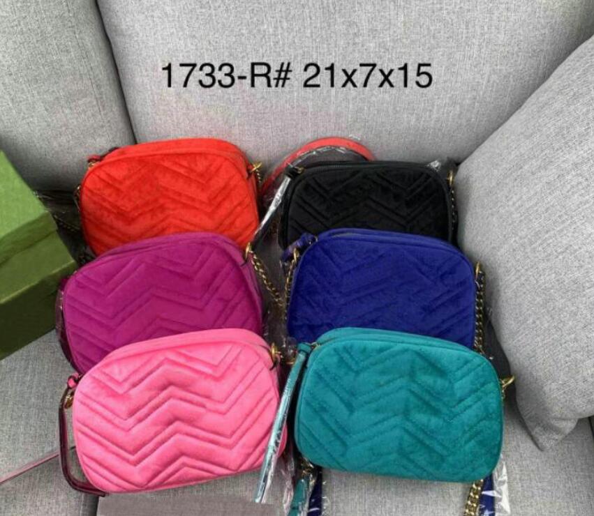 

Designer Marmont velvet bags handbag women shoulder bag luxury Handbags purses chain fashion crossbody bags with Dustbag, Red
