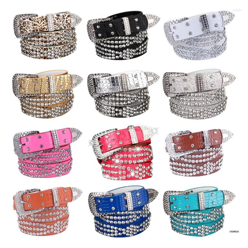 

Belts Adult Belt For Dress Cowboy Cowgirl Waist Shinning Formal, White