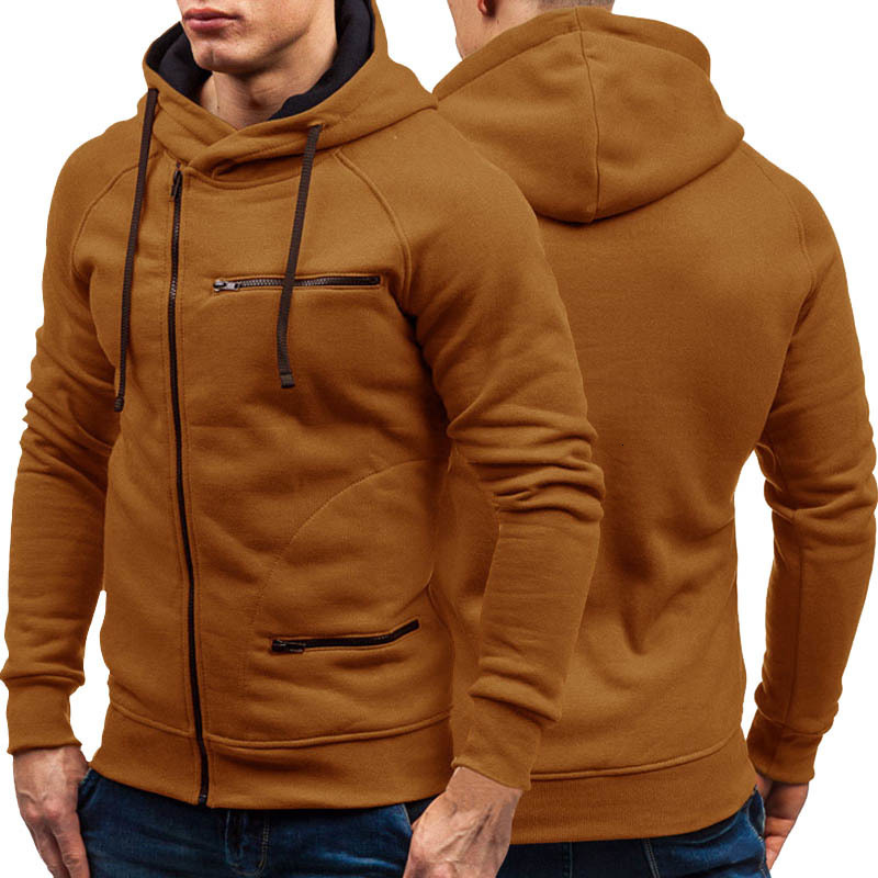 

Mens Hoodies Sweatshirts Autumn Winter Long Sleeve Zipper Cardigan Hoodie Sweatshirt Men Casual Solid Hooded Pullover M3XL 221207, Camel