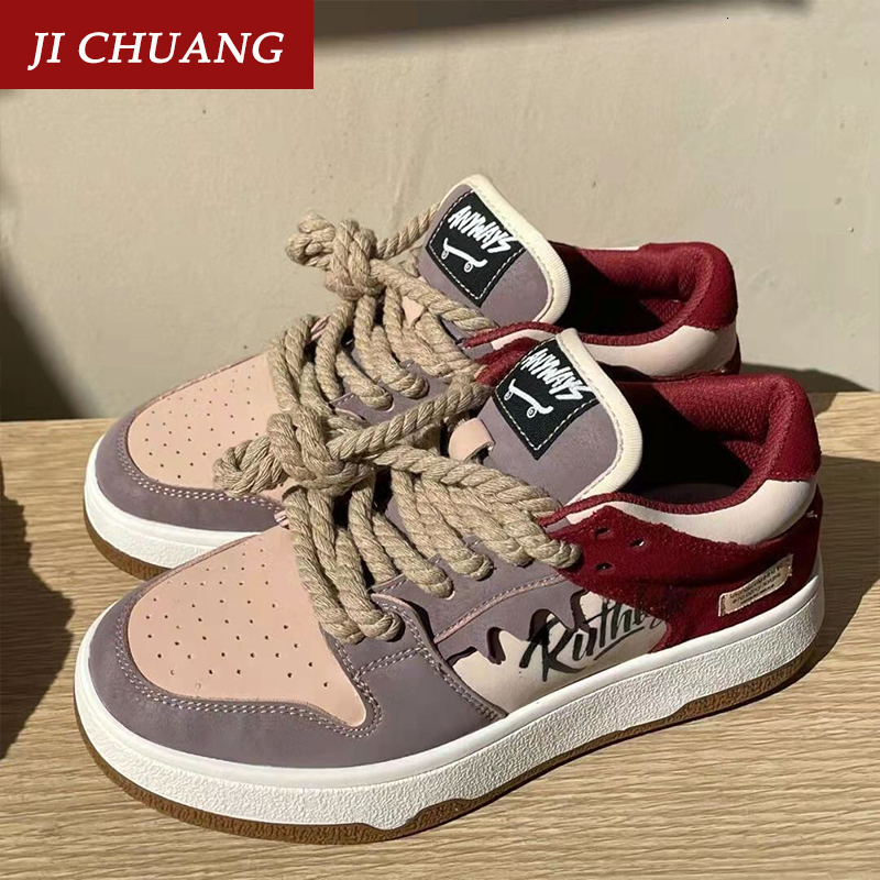 

Dress Shoes Ladies Vulcanized Fall Fashion Casual Versatile Colorblock Platform Lace Up Sneakers Student Flat 221207, Blue