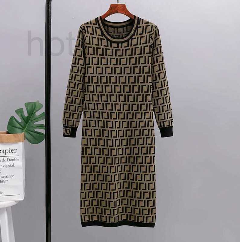 

Women' Sweaters Designer Autumn and Winter 2022 New Long Sleeve Knitted Dress Pullover Lettering Slim Women M4NV, Brown
