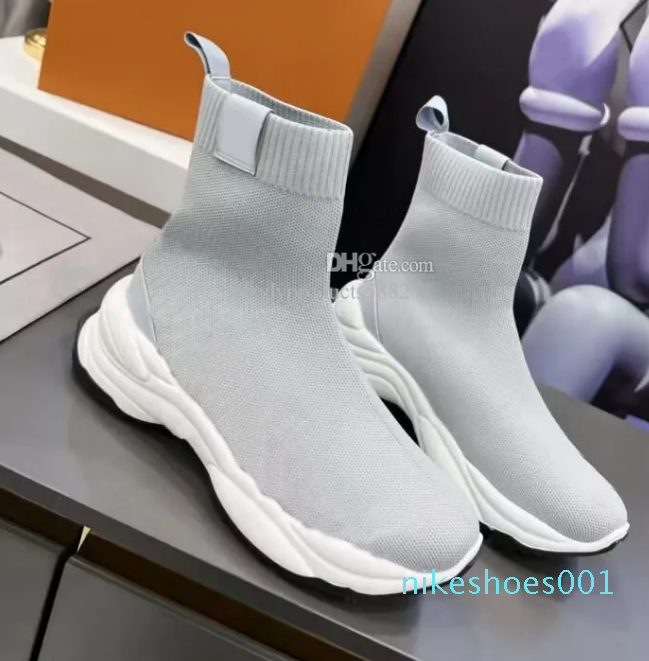 

2022 boots Fashion woven breathable socks Shoes Luxury catwalk party Thin foot denim shoes Size 35-42, Grey