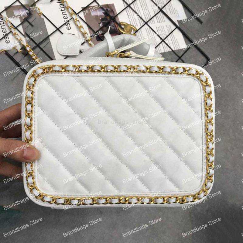

Shoulder Small Square Bag Designer Chain Lady Mini Square Bags Fashion Leather Zipper Classic White Black Crossbody Purse Pochette Ladies, Cfb118