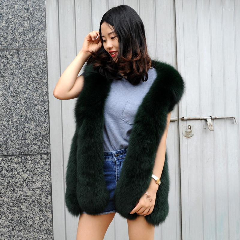 

Women's Vests CX-G-B-15B Arrival High Quality Women Winter Real Fur Vest, Black