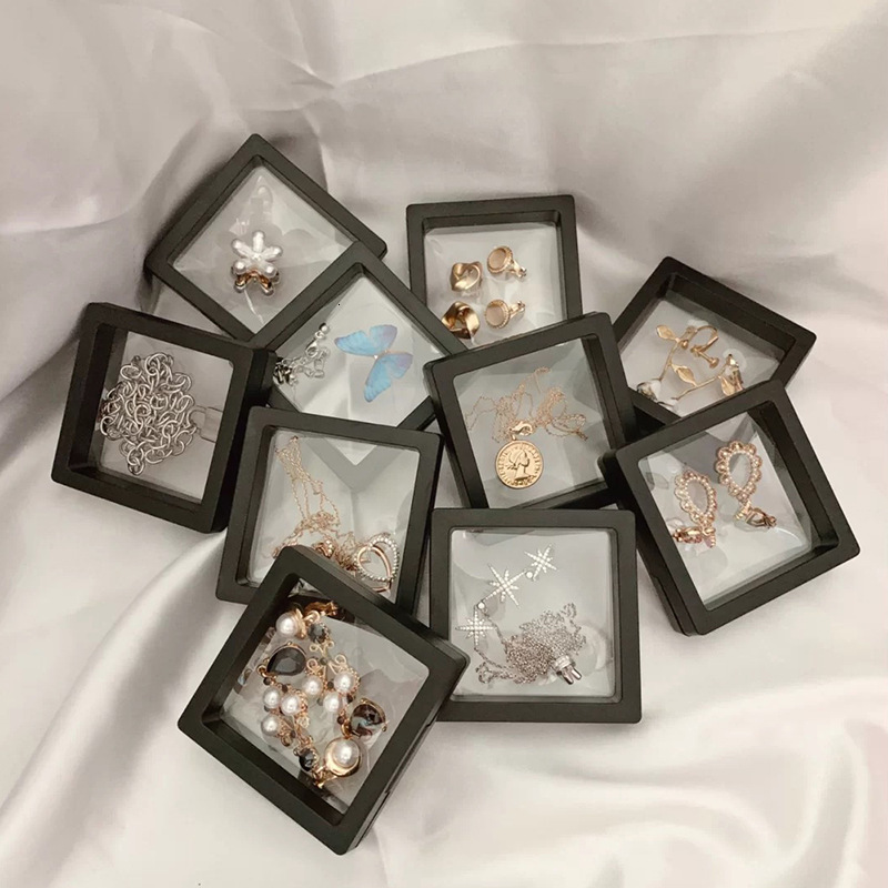 

Jewelry Boxes 5 10Pcs 3D Floating Picture Frame Shadow Box Display Stand Ring Pendant Holder Protect Stone Presentation Case 221208