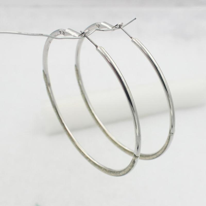 

Hoop Earrings 7cm Big For Women Alloy Nickel Free Brief OL Stainless Steel Earings Gifts Fj186
