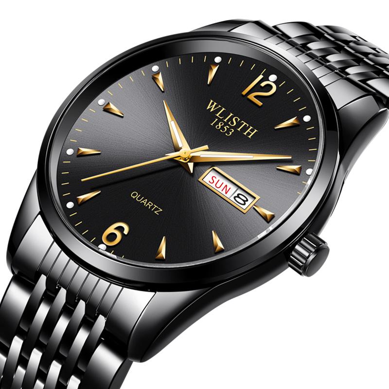 

Wristwatches Watches Mens Top Clock Casual Stainless Steel Luminous Men Watch Sport Waterproof Quartz Male Relogio Masculino, Nwlss946mwhitegold