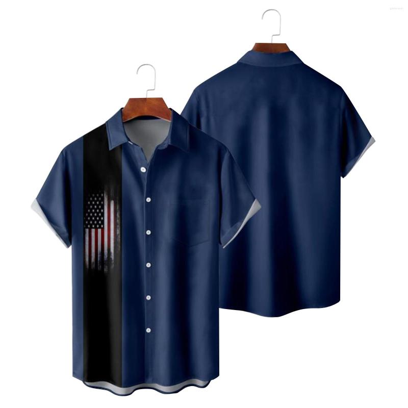

Men's Casual Shirts Cotton T For Men Mens Printed Hawaiian Short Sleeve Button Down Beach Shirt Man With, Navy