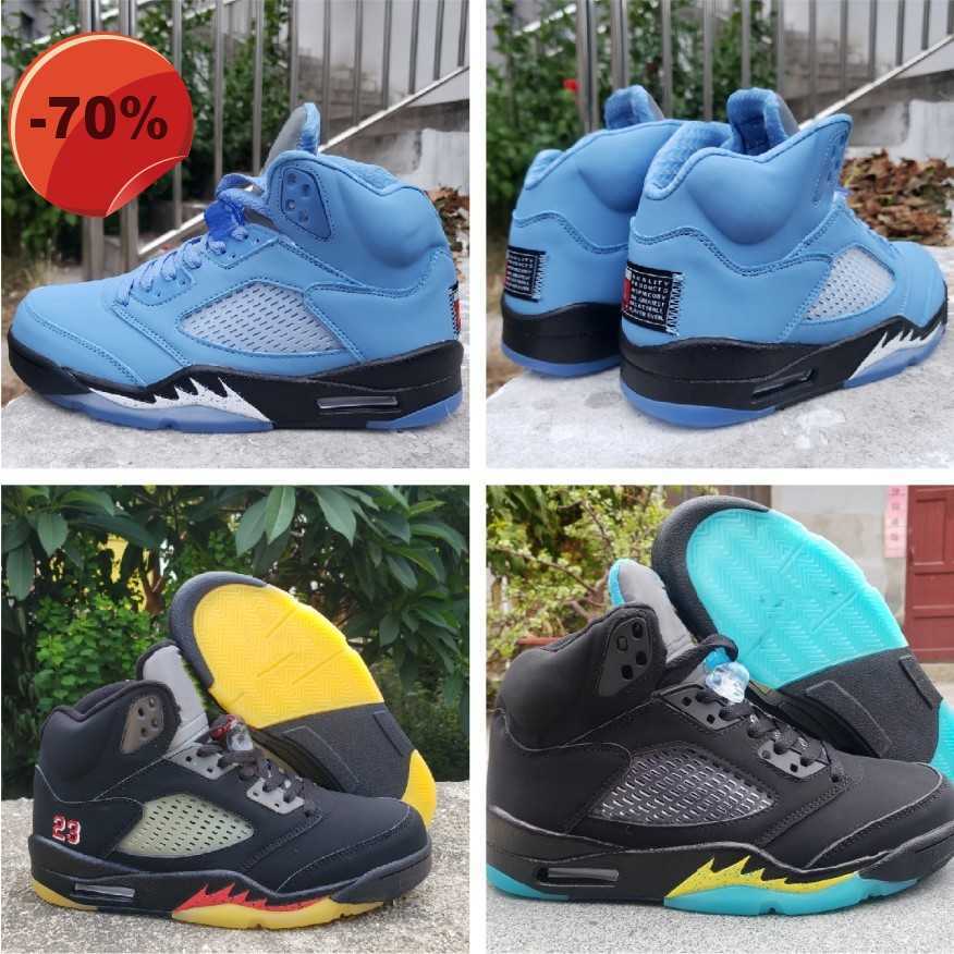 

High shoes 5S UNC Aqua Basketball Shoes sneakers trainer with box size eur 40-47