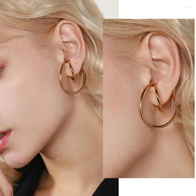 

Hoop Earrings Retro Geometric Ear Clips Luxury Jewelry Hooping Cuff Irregular Curve Clip For Women Earcuffs No Piercing