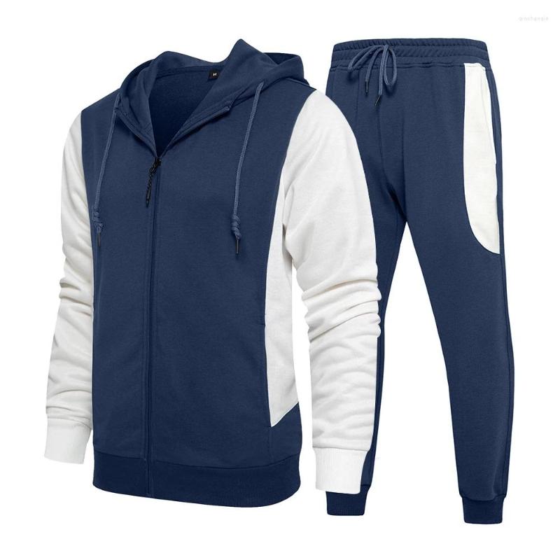 

Gym Clothing 2022 Men Tracksuit Winter Autumn Hoodie 2 Pieces Set Men' Sports Suit Casual Outerwear Pants Sets Patchwork, C2