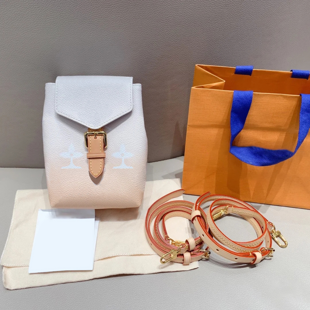 

Famous Backpack M80738 M80596 TINY Genuine Leather designer luxury Backpacks Handbag Shouler school Bag Black Letter Embossing rucksack mochila bookbags bags