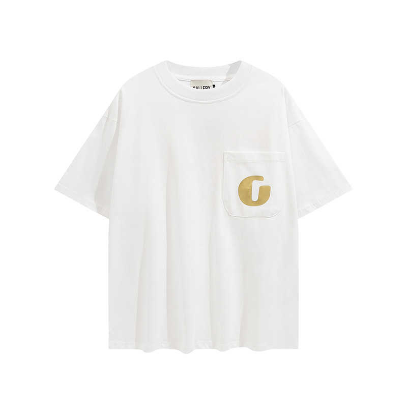 

designer galleryes depts Shirt 2022 spring summer new gradient letter print chest pocket hip hop men' and women' Short Sleeve T-Shirt, White