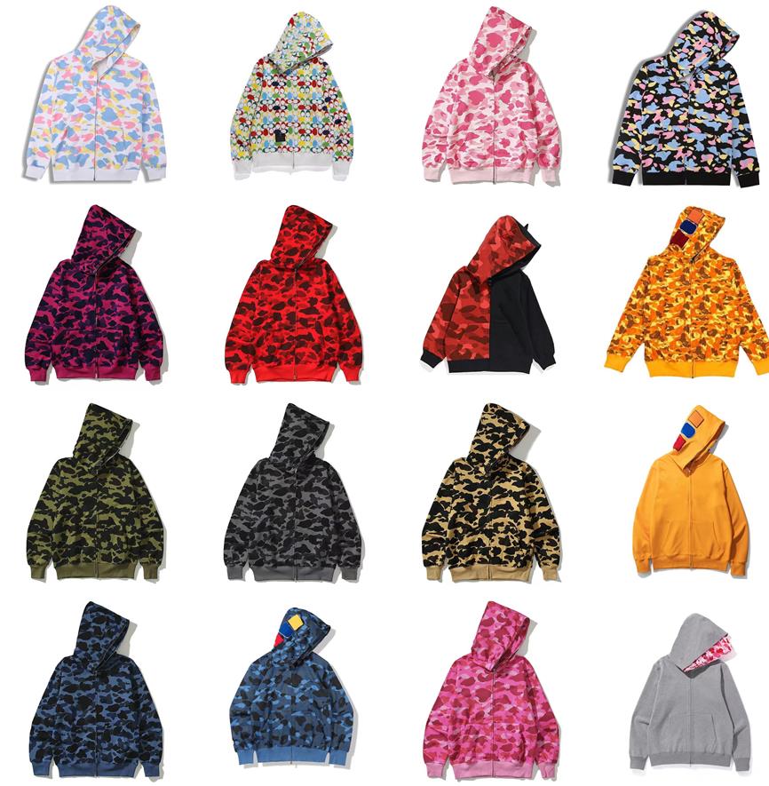 

Winter Mens hoodies Shark hoodie mens women Camouflage jacket Jogger Zipper japanese fashion sportwear Brand hooded Loose XXL XXXL