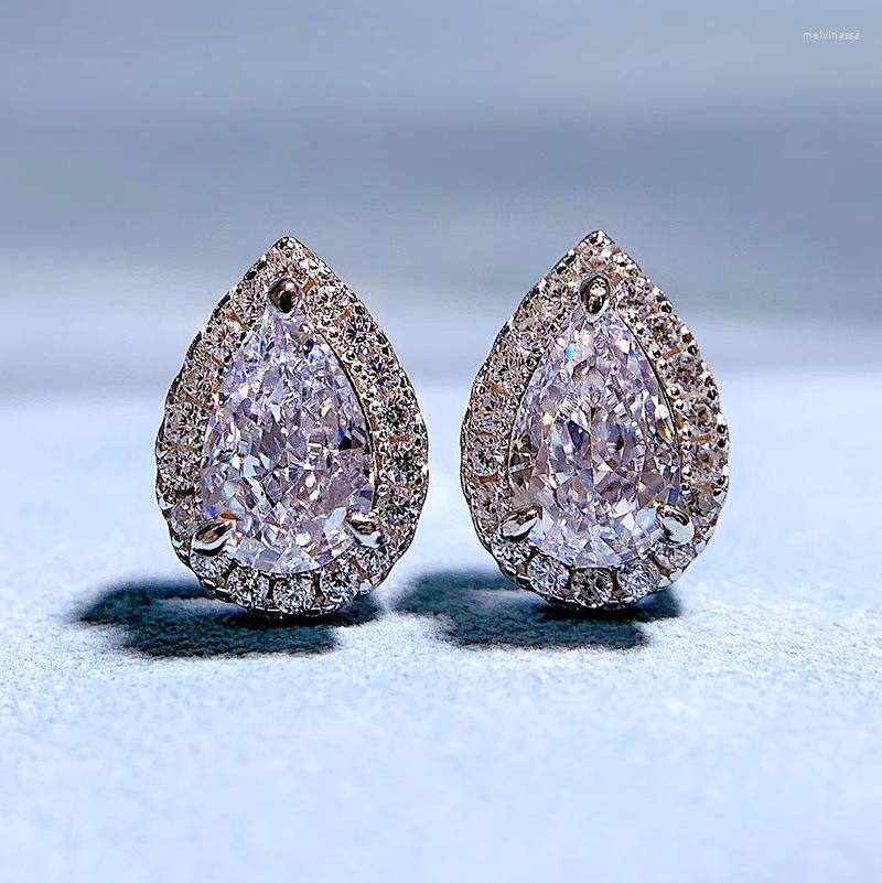 

Stud Earrings Water Drop Moissanite Diamond Earring Real 925 Sterling Silver Promise Wedding For Women Bridal Party Jewelry