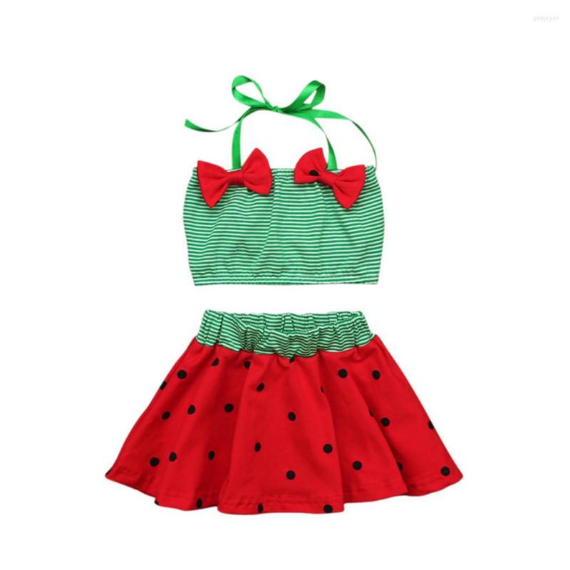 

Clothing Sets Infant Toddlers Baby Kids Striped Straps Bow Polka Dot Printed Swimwear Outfits Girls Three Piece Swim Suit, Green