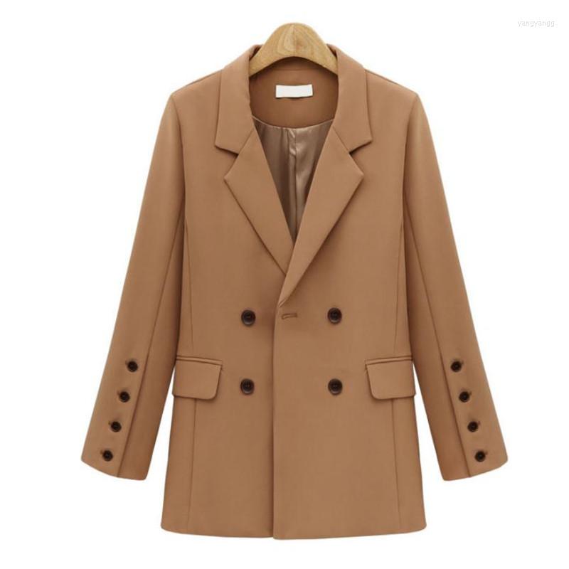 

Women' Suits European And American Style Women' Suit Coat Fashionable Workplace Versatile Loose Medium Long Spring Khaki, Black