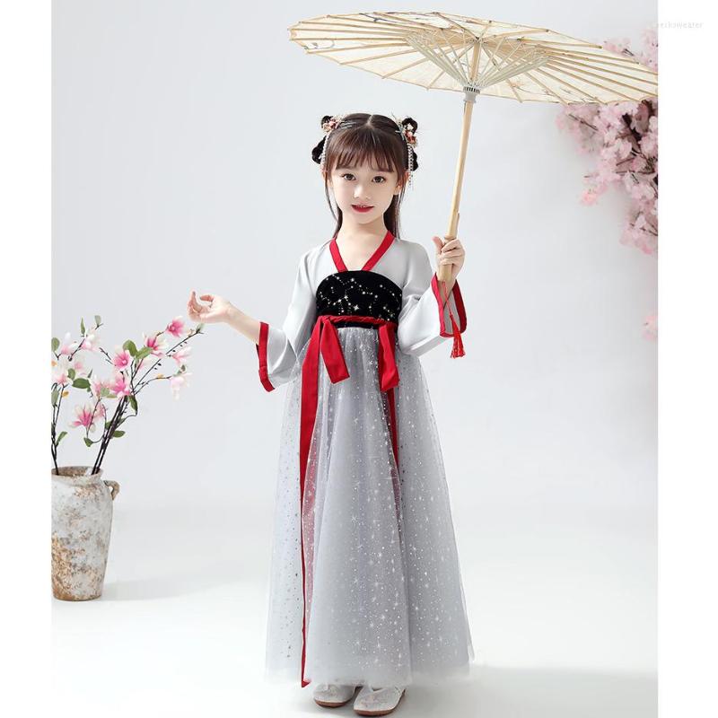 

Ethnic Clothing Girls Chinese Traditional Dance Costumes Elegant Fairy Performance Hanfu Embroidery Oriental Tang Ancient Pography Dress