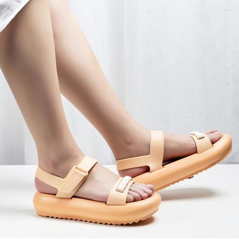 

Dress Shoes 2022 Women's Sandals Platform Waterproof Ladies Summer Fashion Rhinestone Light Weight Thick-soled Footwear, Green