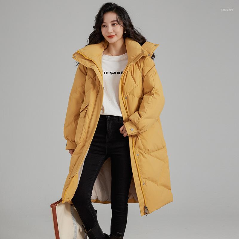 

Women's Down 2023 Women Autumn Winter Fashion Warm Thick Coat Jacket ParkaOversize Vintage Luxury Hooded Long Duck Coats Outerwear, Black
