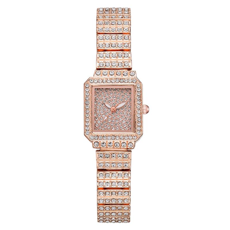 

Wristwatches Rose Gold Stainless Steel Fashion Women Watches Diamond Luxury Ladies Small Charm Female Quartz Watch Gifts Clock, Silver