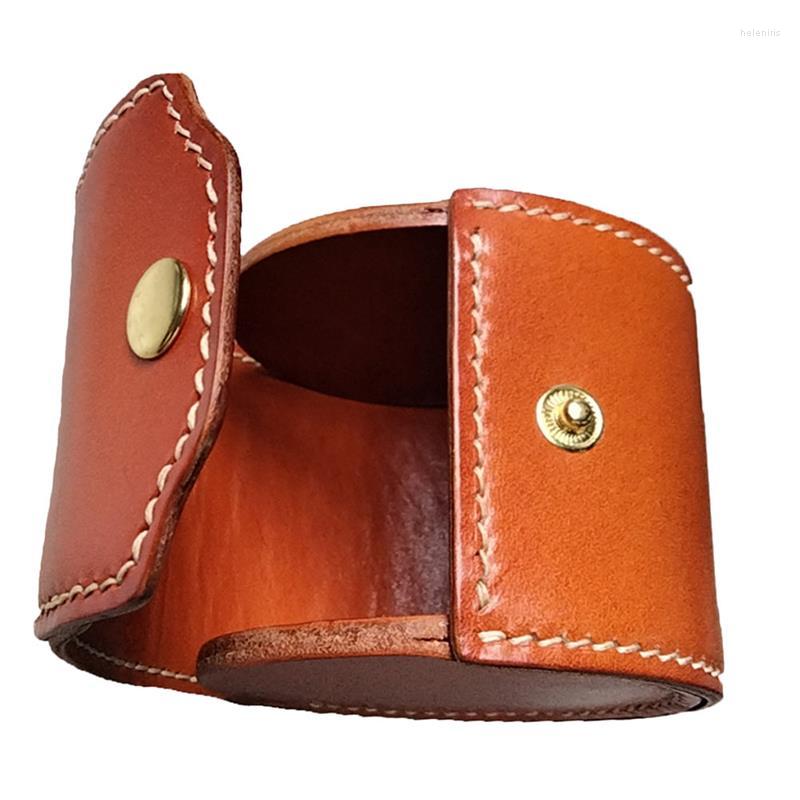 

Watch Boxes 1pc Round Leather Box Prime Premium Organizer Storage Case For Gift