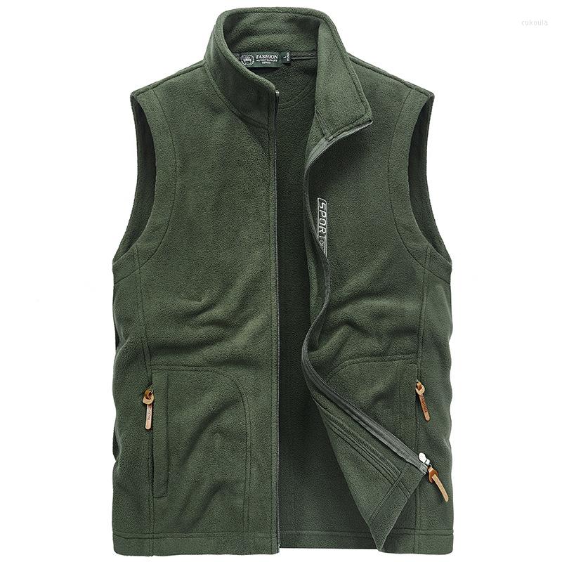 

Men's Vests Men Warm Fleece Vest Jacket 2023 Winter Tactical Sleeveless Waistcoat Autumn Fashion Casual, Blue