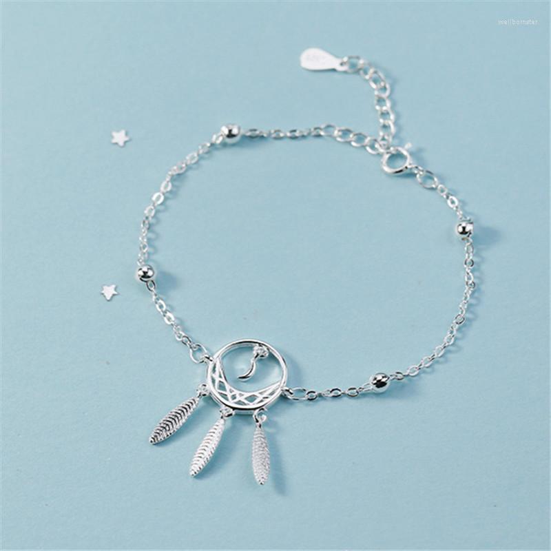 

Link Bracelets Tassel Feather Charm Bracelet &Bangle For Women Girls Party Wedding Jewelry Pulseras Mujer SL380