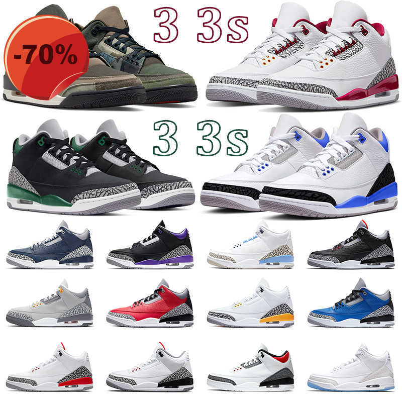 

High shoes Hotsael 3s Jumpman Men Basketball Shoes 3 Cardinal Red Pine Green Racer Blue Midnight Navy Cool Grey Fire Red Cement Pure White Mens Trainer