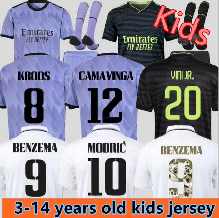 

BENZEMA soccer jersey kids 22 23 football shirt VINI JR MADRIDES CAMAVINGA TCHOUAMENI VALVERDE HAZARD ASENSIO MODRIC camiseta kids kit 2023 uniforms