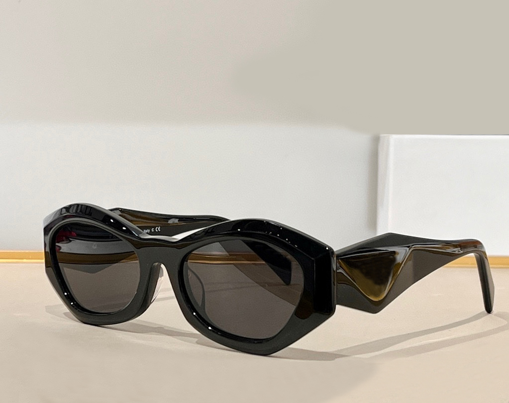 

Irregular Sunglasses Sunglass Shiny Black Grey Lenses Women Sun Glasses Shades outdoor UV400 Eyewear with Box