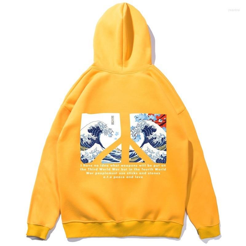 

Men's Hoodies Harajuku Japanese Ukiyoe Hoodie Men Streetwear Sweatshirt Hip Hop 2022 Autumn Cotton Hooded Oversize Male, Beige