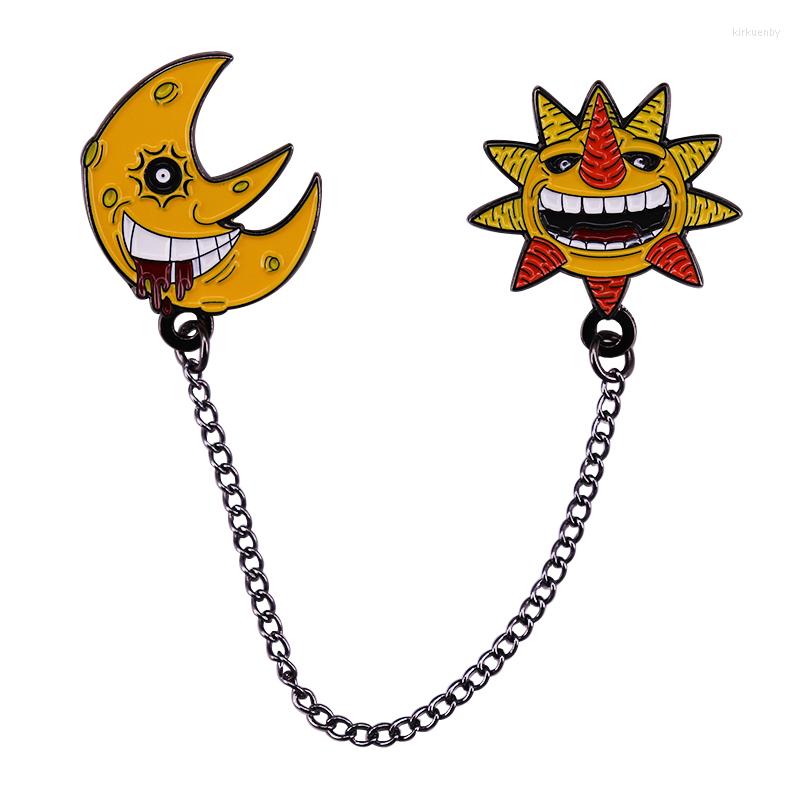 

Brooches Soul Eater The Sun And Moon Brooch Pin Chain Badge Nights Of Halloween Anime Day 2022 Accessories