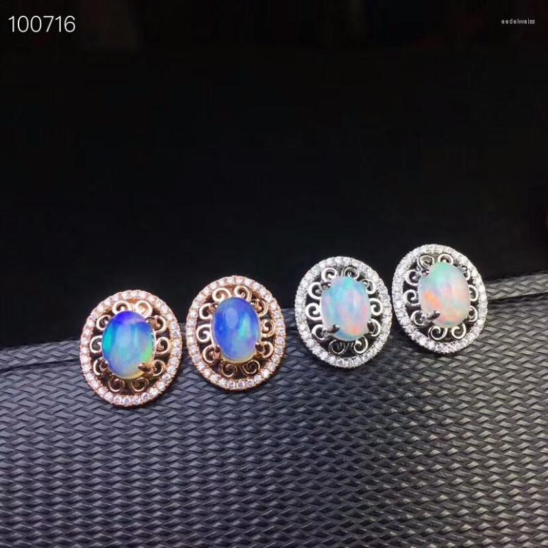 

Stud Earrings KJJEAXCMY Fine Jewelry 925 Pure Silver Embedded Natural Opal Female Support Test