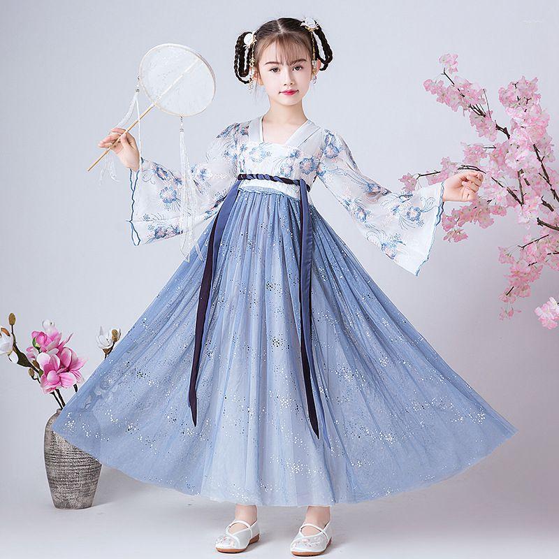 

Ethnic Clothing Kids Hanf Fu Lace Embroidery Drsses For Girls Party Dress Birthday Tutu Dresses Children Casual Wear Year Vestidos