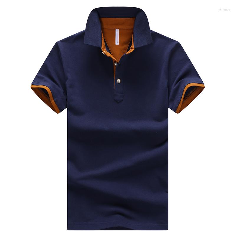 

Men's Polos Cotton POLO Shirt Smart Casual Solid Color Short-Sleeved Slim Breathable Anti-Pilling Size -4XL;YA211, Navy blue