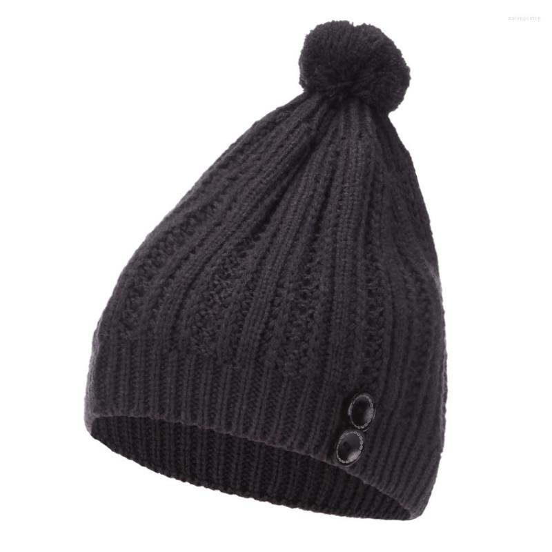

Berets Vintage Caps For Men Women Autumn Winter Hat Knitting Wool Warm Hats Earmuffs Man Chew, Black