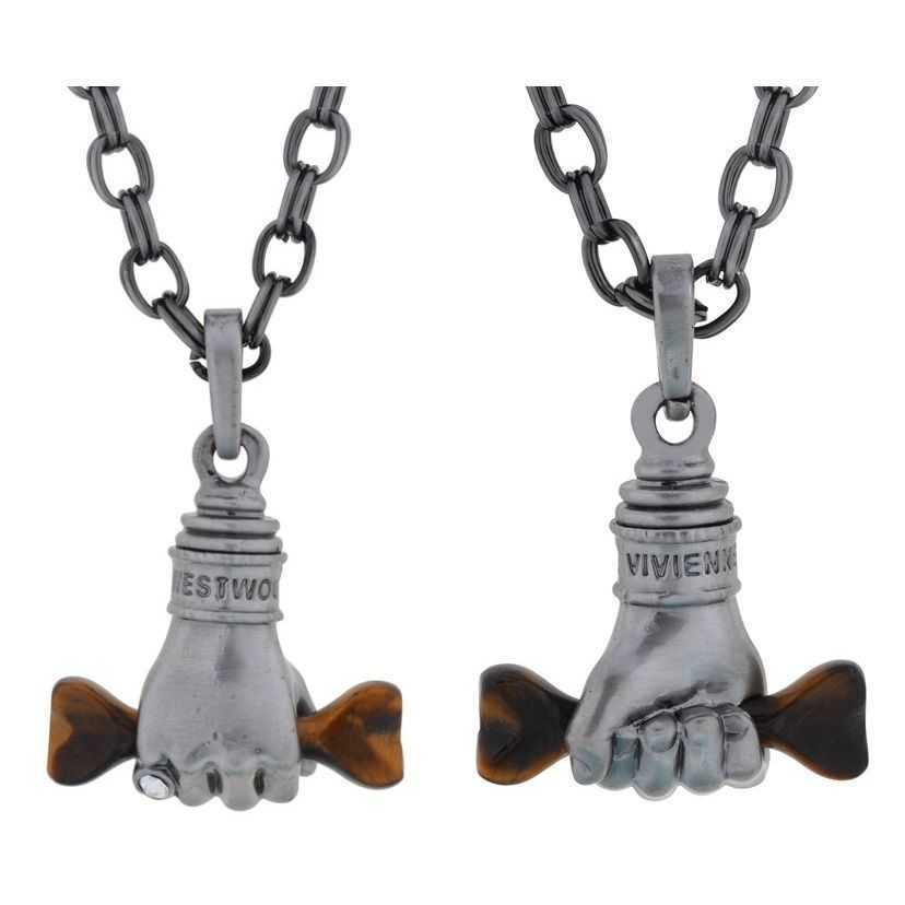 

Designer viviai necklace Queen Silver Hand Necklace Punk ins Red Middle