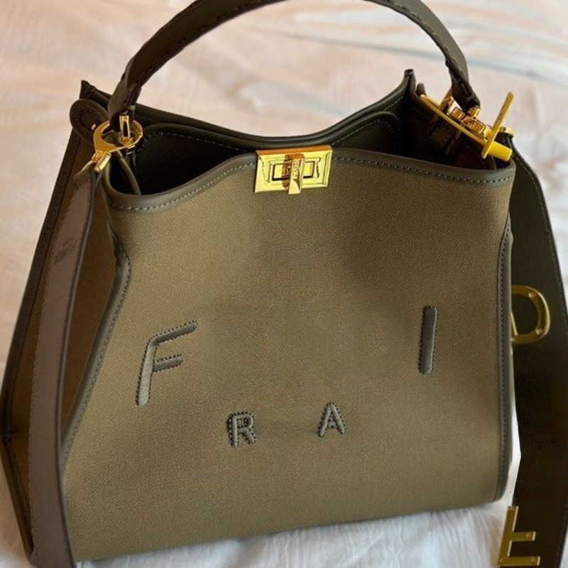 

Luxury shoulder bag women messengerbag f designer canvas handbag portable totes bags lady large capacity shoppingbag, Brown