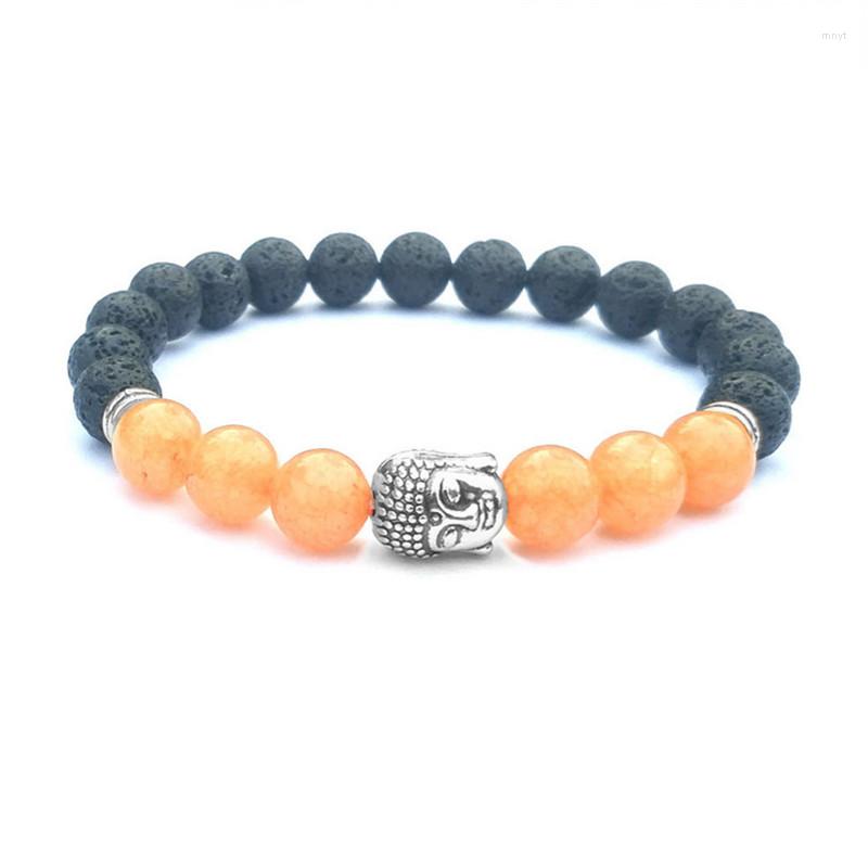 

Strand Natural Stone Product Men Bracelet Black Lava Healing Balance Beads Reiki Prayer Religious Buddha Women Jewelry