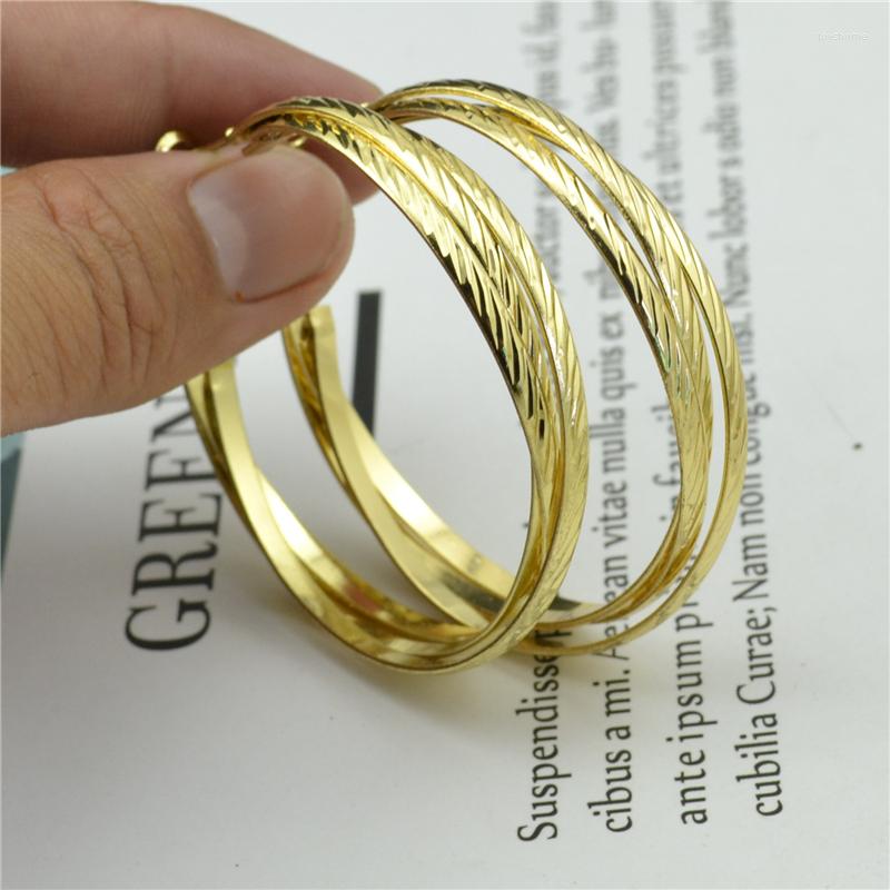 

Backs Earrings Clip On The Ear Ladies Big Circle Silver Gold Plating Non Pierced Fashion Casual Jewelry Girl Hoop For Women