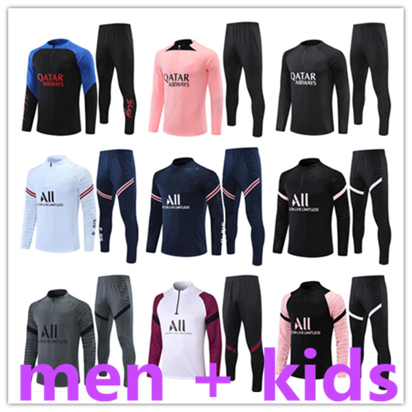 

22 23 psgs tracksuits training chandal tuta Messis player version maillot Soccer football jerseys retro kit survetement foot mbappe 2023 mens and kids