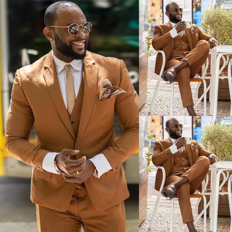 

Men's Suits Fashion Party Prom Men Suit Set Slim Fit Groom Dress Tuxedo Custom Made Blazer Man Jacket Vest Pants, Beige